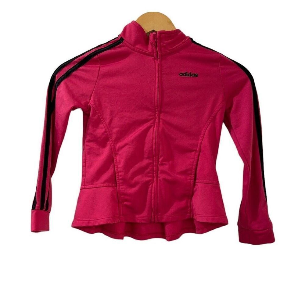 Adidas Girls Pink Peplum Jacket Size 6 Youth